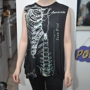 LONG PIT HOLOGRAPHIC SKELETON TANK TOP